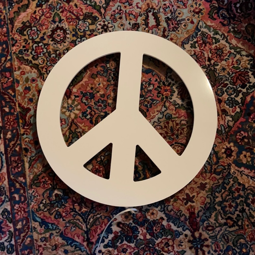 Pottery Barn White Peace Sign
